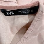 ZARA Peplum Blouse Faux Leather and Fabric Salmon Color Size Small Photo 7