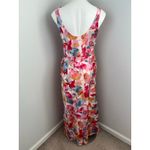 Abercrombie & Fitch Women's Abercrombie Pink Satin Floral Cowl Neck Draped Maxi Dress M Photo 4