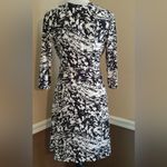 Leota Black & Cream Print Faux-Wrap 3/4 Sleeve Stretch ModCloth  Dress Small Photo 4