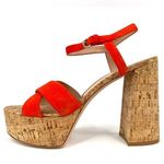 Gianvito Rossi Orange Suede & Cork Platform Ankle Strap Heel Sandals Size EU 42 Photo 0