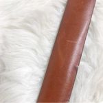 VINTAGE Whiskey Brown Genuine Leather Skinny Belt Classic MInimalist 90s Small Brown Photo 9