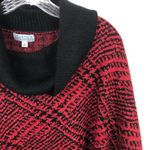 Joseph A  Plaid Turtleneck Sweater Red Black Women's Size Medium NWT Photo 5