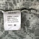 Lina Tomei Dress Women Medium Green Cream Geometric 100% Linen Shift Casual Work Photo 7