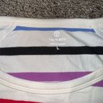 Talbots Women's Multicolor Stripe Long Sleeve Crew Neck Top Size L Red Size L Photo 2