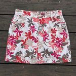 Croft & Barrow Y2K Red/Tan Floral Mini Skirt Skort w/ Built in Shorts Photo 0