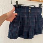 American Eagle  Green Blue Plaid High Rise Button Zip Closure Shorts 00 Photo 7