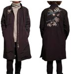 HUMMEL DENMARK Black Embroidered Jacket Enthusiasm Passionate Life Longer Length Size M Photo 13