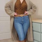 ZARA Tan Ribbed Knit Long Coat Cardigan Jacket Photo 13