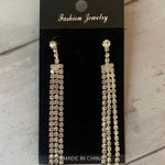 Beautiful Rhinestones Tassel Earrings Silver Photo 0