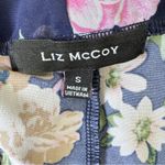 Navy Blue & Floral Top Attached Mesh Cardigan 3/4 Mesh Bell Sleeves Liz McCoy Photo 8