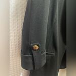Anne Klein Black Blazer Jacket Women’s Size M | 3/4 Sleeve Rolled Cuff | Open Photo 1