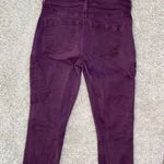 EXPRESS Purple Ankle Legging Mid Rise Front Tie Fringe Denim Jeans Photo 8