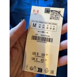 ZARA  Dress Women Medium Royal Blue Ruched V Neck Sleeveless Midi NWT Party Photo 11