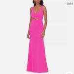 Betsy and Adam  Hot Pink Prom Dress Photo 2