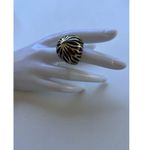 Vintage Enamel Zebra Round Ring Gold Black Women’s Size 6.5” Statement Ring Photo 7
