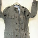 INC International Concepts Jacket Coat S Military Gray Wool Blend Stand Collar Photo 6