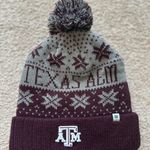 Top Of The World Texas A&M Knit Beanie with pompom – Maroon/Gray Photo 3