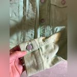 Canyon Retreat Green Jean Jacket Casual Style, frayed hem, silver hardware Photo 5