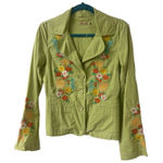 Johnny Was floral embroidered jacket green sz Small Photo 0