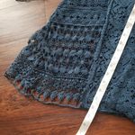 Johnny Was  Blue Chic Trendy Floral Crochet Knit Boho Feminine Cardigan Size M Photo 4