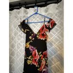 Lulus Womens Dark Floral Whimsigoth Midi Dress Large Fairy Grunge High Low Holiday Photo 3