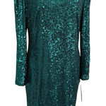 Nanette Lepore  Teal Sequin Long Sleeve Dress Photo 0
