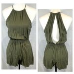 H&M olive green backless halter romper size 2 Photo 1