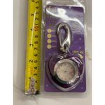 Vintage Y2K Flirt Flashing Light Clip Watch Heart Purple Silvertone Charm New Photo 2