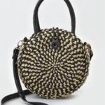American Eagle  Black Round Straw Crossbody  Photo 0