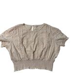 Ultra Pink  Tan Cropped Blouse Shirt size XL Photo 1