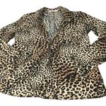 JUST FAB Leopard Print Blazer Jacket Women's Size M Single Button Black Size M Photo 0