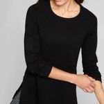 Athleta Merino Wool Blend Thermal Honeycomb Pullover Sweater Black Cozy Lounge Photo 1