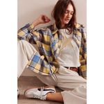 Free People  Layla Oversized Plaid Button Down Shirt Size L Photo 1