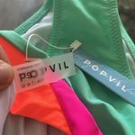 Popvil neon pink orange aqua bright bikini bottoms swimwear NWT size small Photo 3
