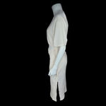 4th and Reckless Womens Small Cream Textured Midi Dress Cutout Short Sleeve Photo 5