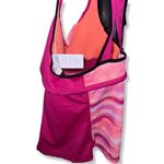 Nike  Women’s Tankini Swimwear Top Sz Large Pink / Coral Colorblock Photo 4