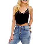 Free People  Blouson Brami Black‎ Satin Crop Top Women's XS Photo 12