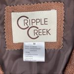 CRIPPLE CREEK Brown 100% Genuine Leather Studded Zipper Pockets Moto Jacket Size M Photo 2