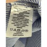 Loft  Blouse Women SMALL Blue White Pinstripe Square Neck Long Sleeve Photo 5