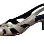 Donald Pliner Silver Slingback Metallic Leather Shoe Sandal Strappy $345 NIB Size 7 Photo 0
