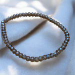 New Sparkly Faceted Cold Champagne Clear Glass Beads Beaded Bracelet Stackable Jewelry Photo 0
