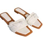 Alexandre Birman NIB Clarita Woven Leather Flat Sandals in White Size 39.5 Photo 6