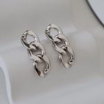 Thick hoop earrings thick chain earrings SILVER chain earrings Photo 3