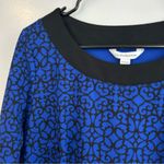 Croft & Barrow NWT  Blue/Black Geometric Lace Long Sleeve Sheath Dress Size Large Photo 2