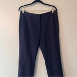 Tory Burch  Womens Slim Straight Leg Wool Pants 6 Navy Blue Mid Rise #86 Photo 4