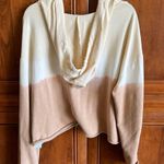 Beige/brown tye dye cropped hooded pullover Size L Photo 1