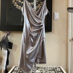 Emerald Sundae Satin Champagne Dress Photo 2