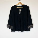 Alice + Olivia NEW Silk Chiffon Beaded Jewel Crystal Detail Cuff Blouse Shirt Photo 0