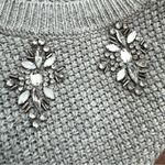 The Limited  grey knit sweater with rhinestone embellishment, size L Photo 12