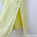 J.Crew  Cabana Dress Linen Midi Long Sleeve Pale Flax Yellow Belted Small NWT Photo 13